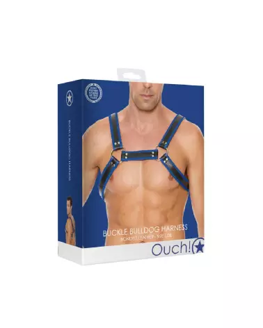Harnais Bulldog en cuir Ouch! by Shots taille L/XL ajustable avec boucles-2