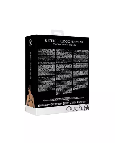 Image du Harnais Bulldog en Cuir S/M par Ouch! pour Homme avec Boucles Ajustables-3