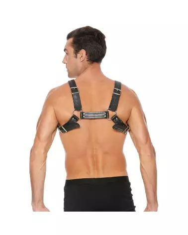 Image du Harnais Bulldog en Cuir S/M par Ouch! pour Homme avec Boucles Ajustables-5