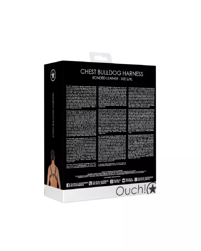 Harnais en cuir Bulldog Ouch! by Shots taille L/XL pour homme-3