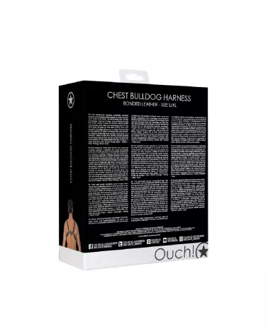 Harnais en cuir Bulldog Ouch! by Shots taille L/XL pour homme-3