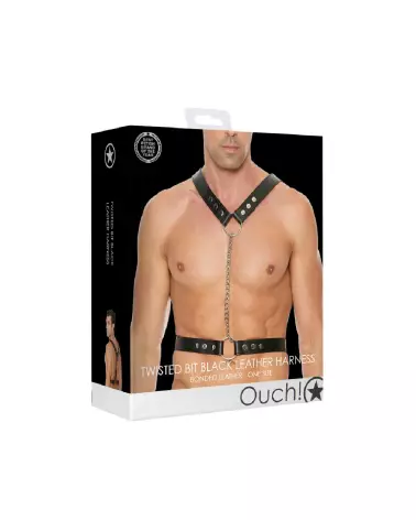 Harnais en cuir Twisted Bit pour homme de Ouch! by Shots-2