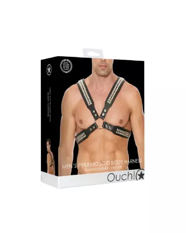 Harnais homme Ouch! by Shots Pyramid Stud en cuir taille unique-2