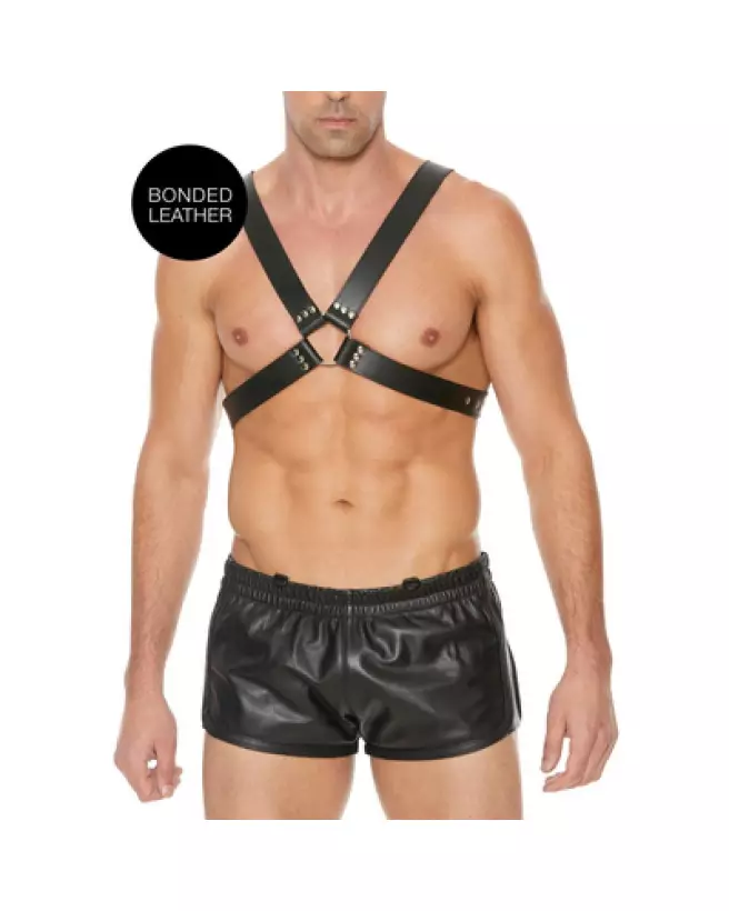 Harnais en cuir Ouch! by Shots avec grande boucle pour homme-1