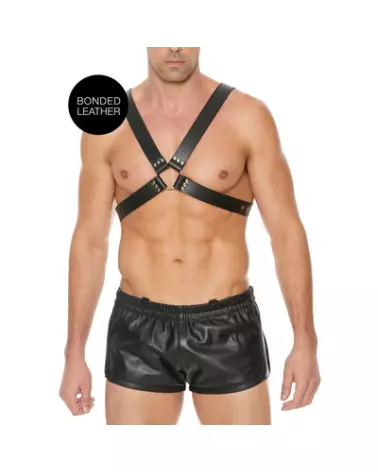 Harnais en cuir Ouch! by Shots avec grande boucle pour homme-1