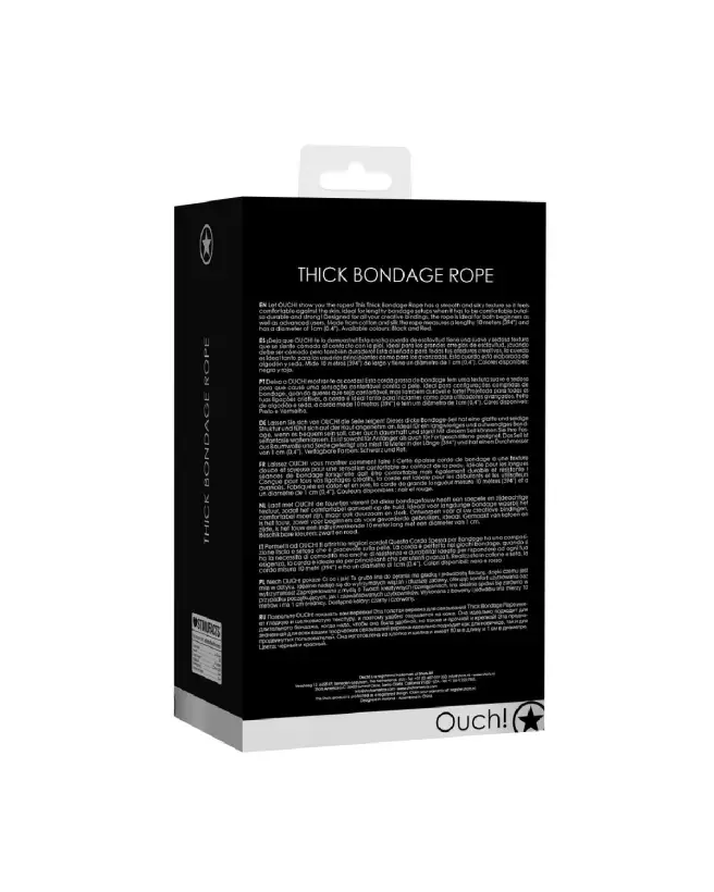 Corde de bondage épaisse Ouch! by Shots 10 mètres, accessoire BDSM durable et sûr-3