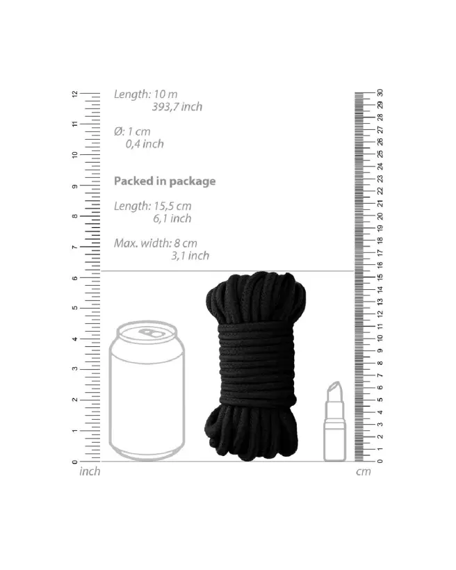 Corde de bondage épaisse Ouch! by Shots 10 mètres, accessoire BDSM durable et sûr-7