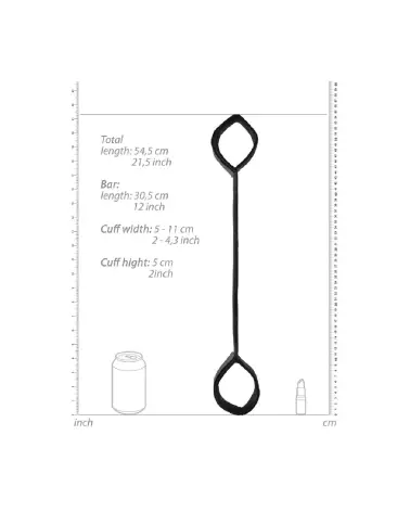 Image de barre d'écartement avec menottes Ouch! by Shots pour jeux de bondage-7