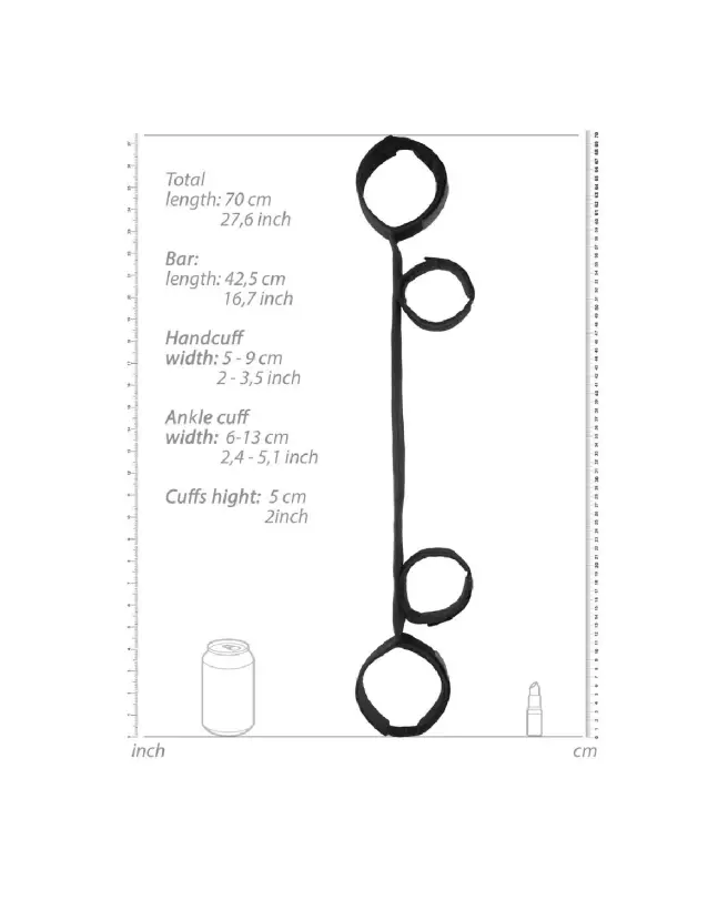 Barre d'écartement Ouch avec menottes pour mains et chevilles pour bondage-7