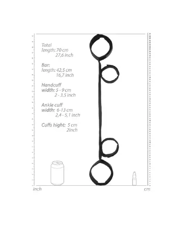 Barre d'écartement Ouch avec menottes pour mains et chevilles pour bondage-7