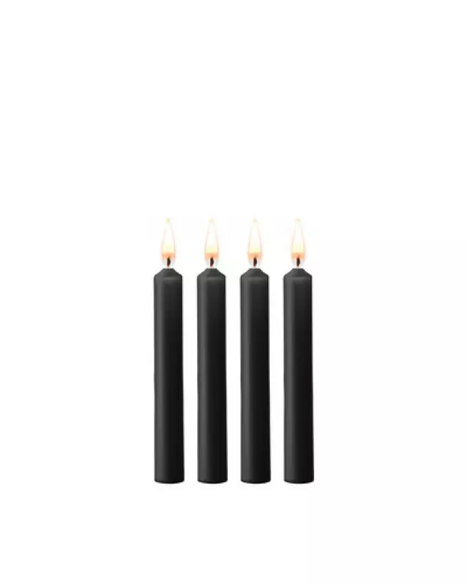 Bougies basses température Ouch! by Shots, pack de 4, couleur noire pour jeux sensoriels-1