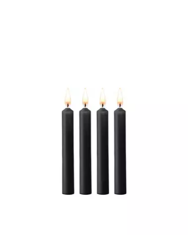 Bougies basses température Ouch! by Shots, pack de 4, couleur noire pour jeux sensoriels-1