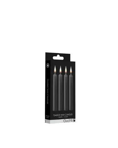 Bougies basses température Ouch! by Shots, pack de 4, couleur noire pour jeux sensoriels-2
