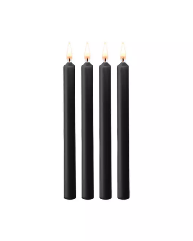 Bougies noires basse température Ouch! by Shots, pack de 4 grandes pièces-1