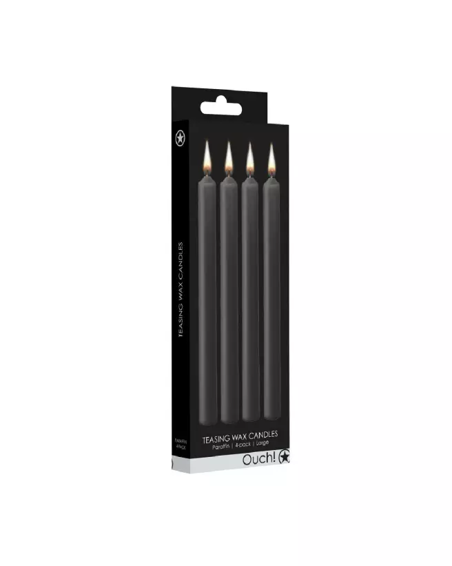 Bougies noires basse température Ouch! by Shots, pack de 4 grandes pièces-2