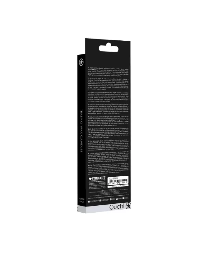 Bougies noires basse température Ouch! by Shots, pack de 4 grandes pièces-3