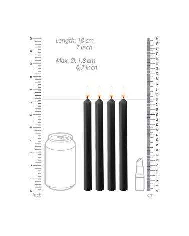 Bougies noires basse température Ouch! by Shots, pack de 4 grandes pièces-4