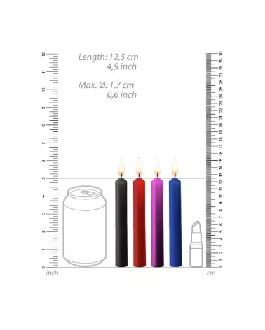 Teasing Wax Candles multicolores de Ouch! by Shots pour jeux de température douce-4