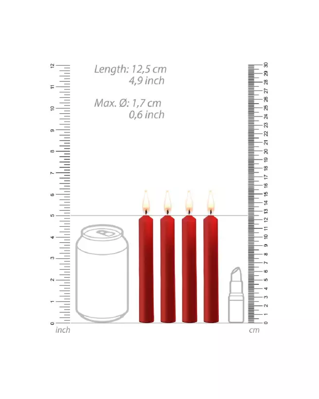 Bougies basse température rouges Ouch! by Shots pour jeux sensuels-5