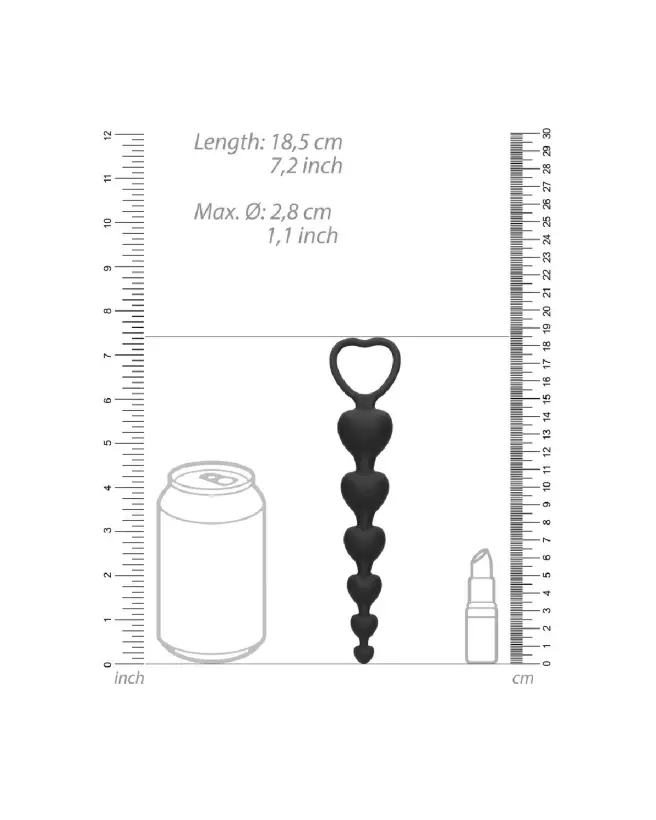 Image des Anal Heart Beads d'Ouch! en forme de cœur pour plaisir anal-6