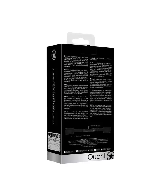 Menottes réglables Ouch! by Shots avec poignée pour contrôle optimal-3