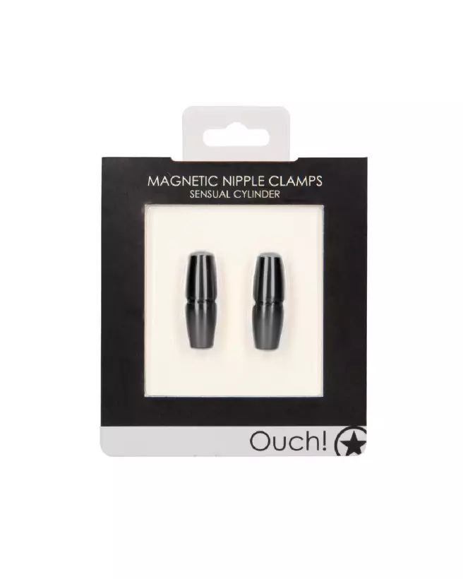 Pinces à tétons magnétiques Sensual Cylinder de Ouch! by Shots pour stimulation clitoris et tétons-3