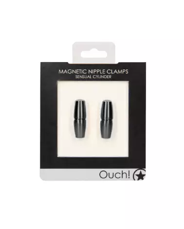 Pinces à tétons magnétiques Sensual Cylinder de Ouch! by Shots pour stimulation clitoris et tétons-3