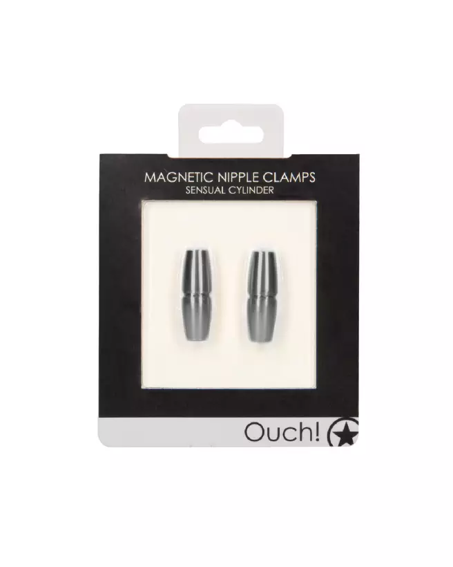 Pinces à tétons magnétiques Sensual Cylinder par Ouch! by Shots pour stimulation érotique-2