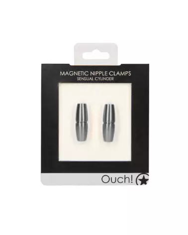 Pinces à tétons magnétiques Sensual Cylinder par Ouch! by Shots pour stimulation érotique-2