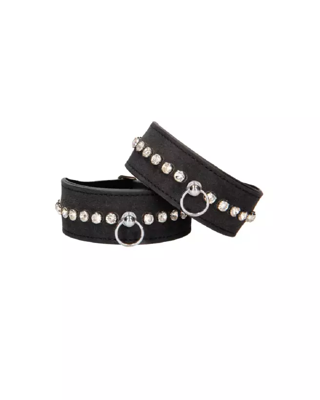 Menottes Diamond Studded Wrist Cuffs de Ouch! by Shots, accessoire de luxe pour jeux érotiques-4