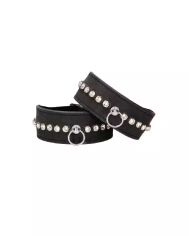 Menottes Diamond Studded Wrist Cuffs de Ouch! by Shots, accessoire de luxe pour jeux érotiques-4