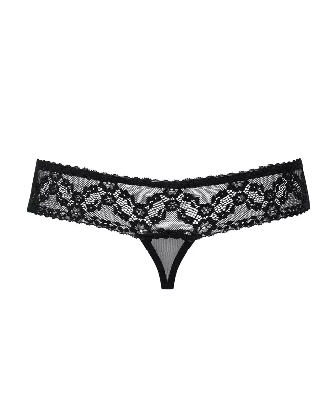 String Ouvert Noir 837-THC-1 Obsessive Lingerie Sexy Femme-10
