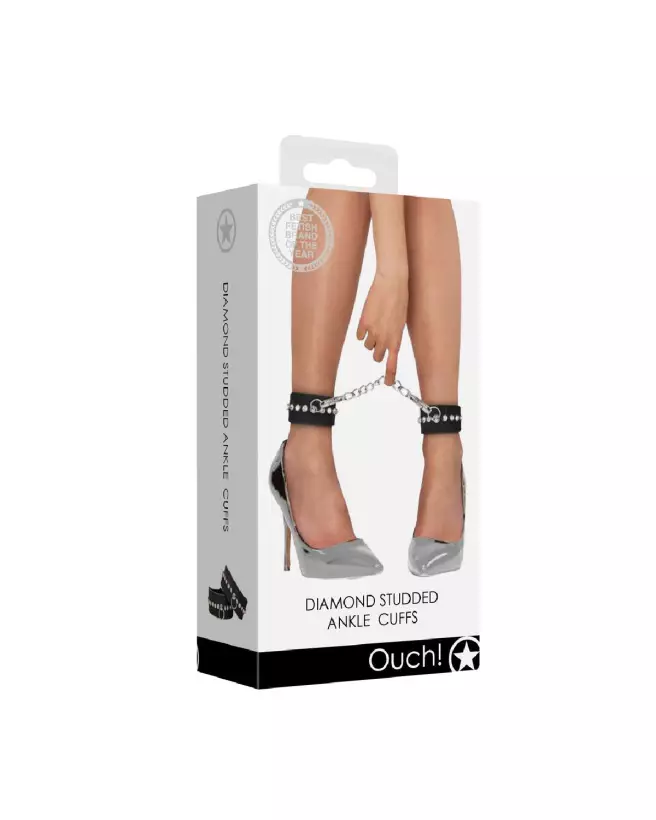 Menottes chevilles Diamond Studded de Ouch! by Shots avec incrustations de diamants-2