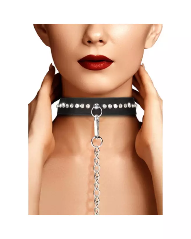 Collier et laisse sertis de diamants pour chien par Ouch! by Shots, luxe et élégance pour animaux-1