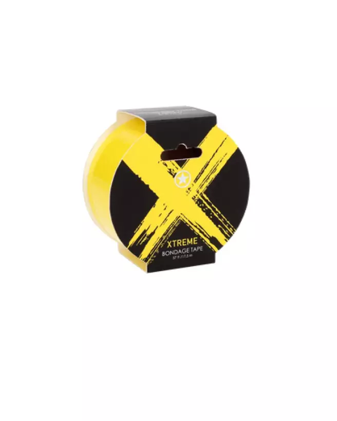 Photo d'Ouch! Xtreme Bondage Tape jaune, 17.5m, scotch de bondage sécurisé et durable-1