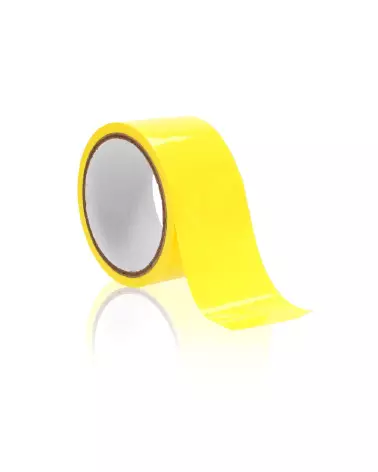 Photo d'Ouch! Xtreme Bondage Tape jaune, 17.5m, scotch de bondage sécurisé et durable-3