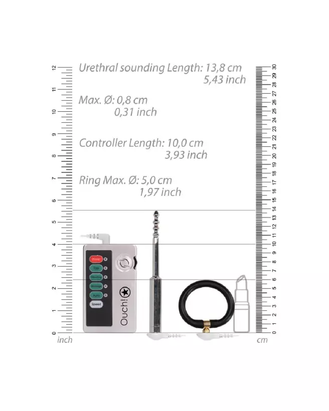 Image du Set E-stim Urethral Sounding Petite Taille par Ouch! - Tiges à Urètre pour Stimulation Électrique-6