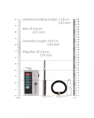 Image du Set E-stim Urethral Sounding Petite Taille par Ouch! - Tiges à Urètre pour Stimulation Électrique-6