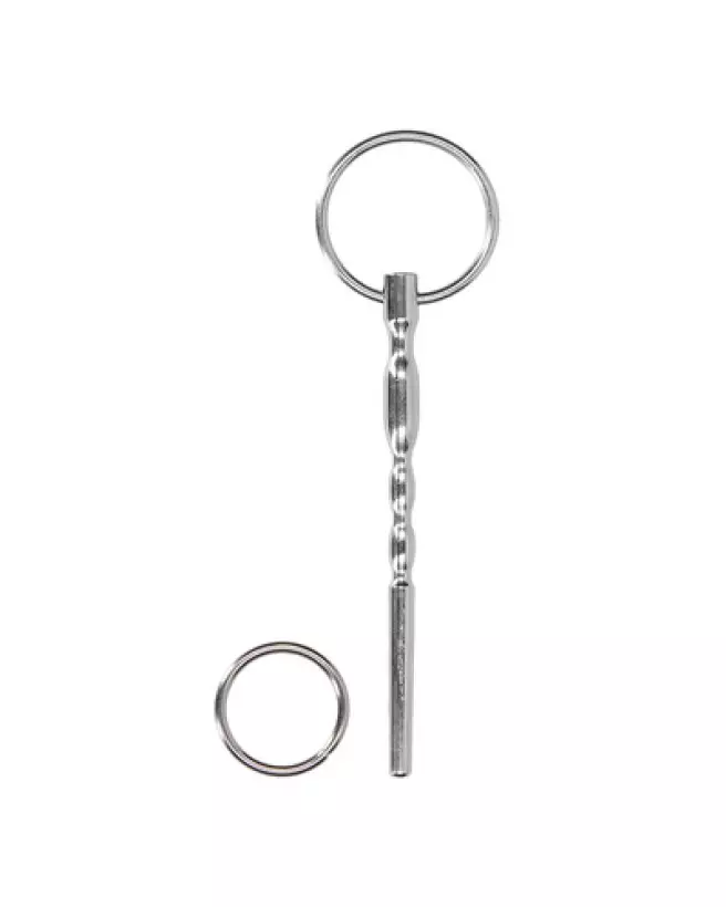 Ribbed Hollow Penis Plug de Ouch! by Shots, tige urétrale cannelée de 7,5 mm pour stimulation avancée-1