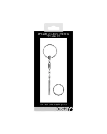 Ribbed Hollow Penis Plug de Ouch! by Shots, tige urétrale cannelée de 7,5 mm pour stimulation avancée-2