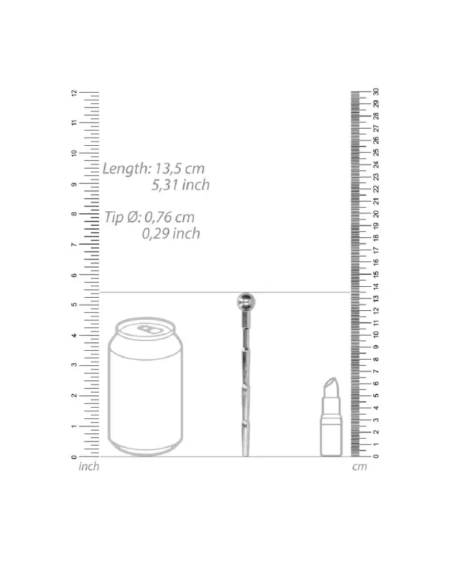 Image Long Hollow Penis Plug 8mm Ouch! by Shots, tige urétrale en acier inoxydable-4