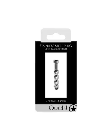 Plug pénien côtelé creux Ouch! by Shots pour stimulation urétrale-2