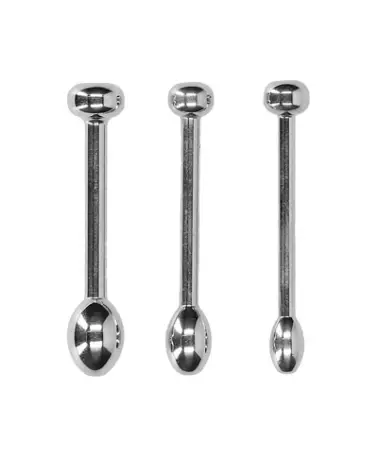 Set de Plugs Pénis Métalliques Ouch! by Shots pour Stimulation de l'Urètre-1