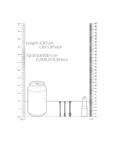 Set de Plugs Pénis Métalliques Ouch! by Shots pour Stimulation de l'Urètre-3