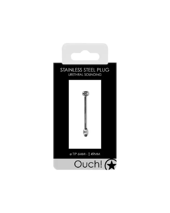 Plug pénien métal 6 mm Ouch! by Shots pour stimulation urétrale-2