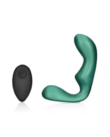 Masseur de prostate vibrant Ouch! avec télécommande en vert métallique-1