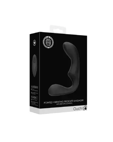 Stimulateur prostatique vibrant noir avec télécommande Ouch! by Shots-2