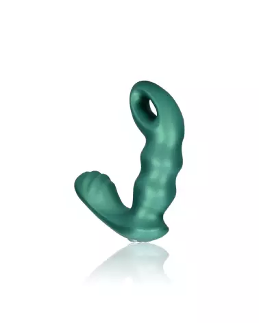 Stimulateur de prostate vibrant vert métallique Ouch! by Shots avec télécommande-5