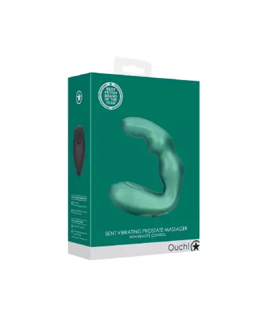 Image du Massager Prostatique Vibrant Bent de Ouch! by Shots en Vert Métallique-2