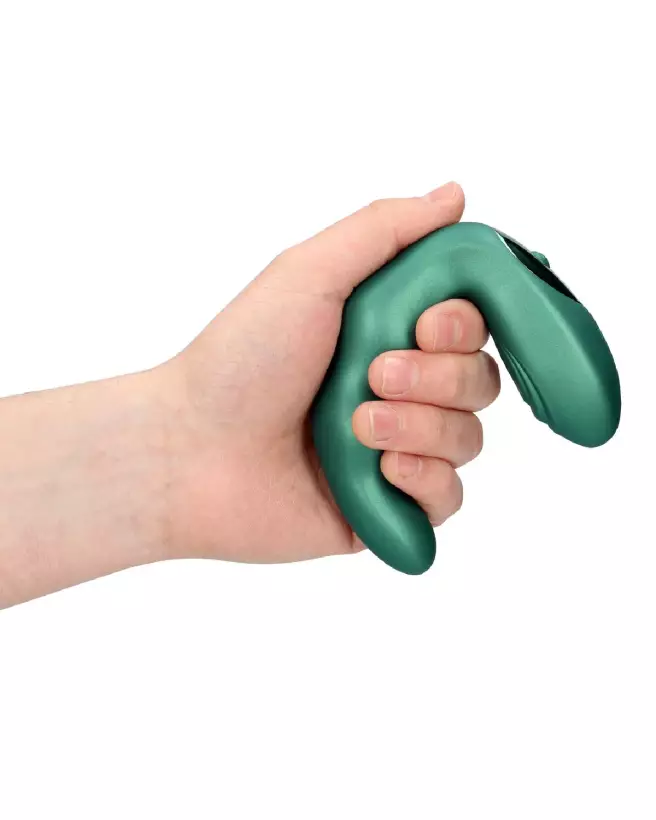 Image du Massager Prostatique Vibrant Bent de Ouch! by Shots en Vert Métallique-7